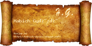 Habich Győző névjegykártya